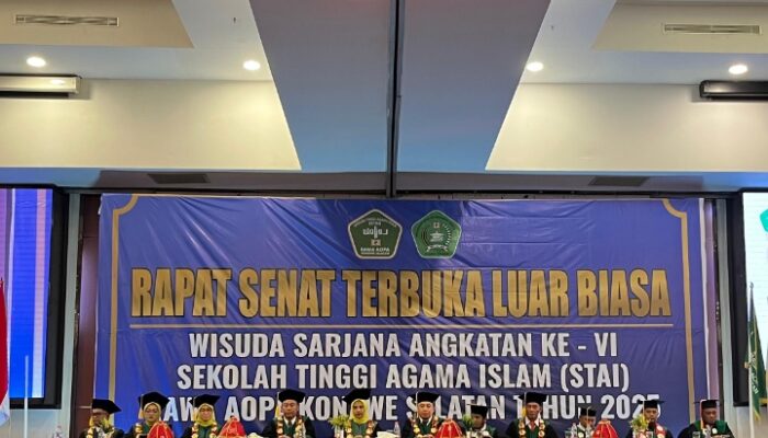 STAI Rawa Aopa Konawe Selatan Sukses Gelar Wisuda yang ke-VI, Cetak Ratusan Sarjana
