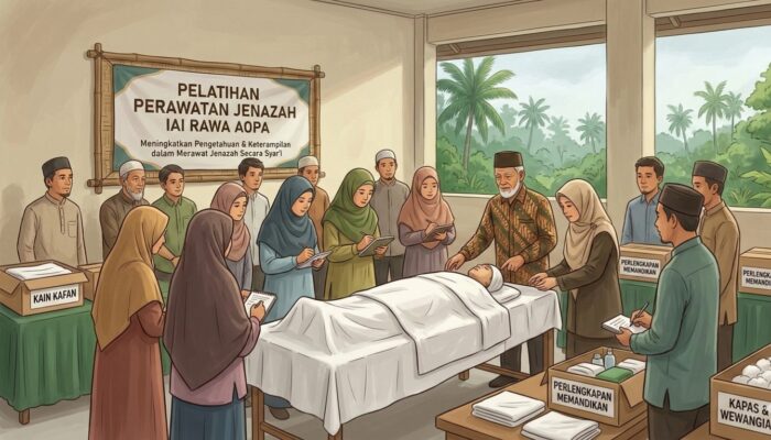 PERKUAT PENGABDIAN MASYARAKAT, IAI RAWA AOPA GELAR BIMBINGAN PERAWATAN JENAZAH