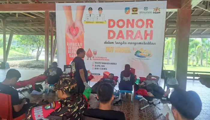 HUT Konsel ke-23 Penuh Aksi Nyata, Donor Darah di Andoolo Capai 42 Kantong