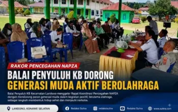 Rakor Pencegahan NAPZA di Kecamatan Landono, Balai Penyuluh KB Dorong Generasi Muda Aktif Berolahraga