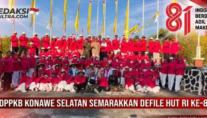 Semarak HUT RI ke-81, DPPKB Konawe Selatan Meriahkan Defile Kemerdekaan.