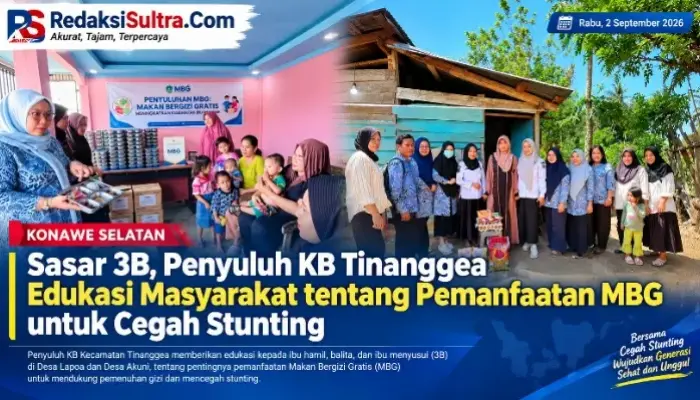 Sasar 3B, Penyuluh KB Tinanggea Edukasi Masyarakat tentang Pemanfaatan MBG