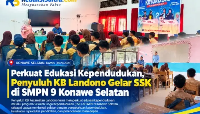 Perkuat Edukasi Kependudukan, Penyuluh KB Landono Gelar SSK di SMPN 9 Konawe Selatan