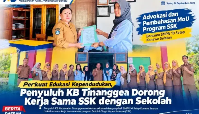Dorong Sekolah Siaga Kependudukan, Penyuluh KB Tinanggea Bangun Sinergi dengan SMPN 10 Satap Konsel