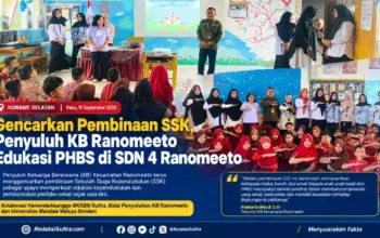Gencarkan Pembinaan SSK, Penyuluh KB Ranomeeto Edukasi PHBS di SDN 4 Ranomeeto
