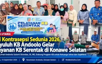 Semarak Hari Kontrasepsi Sedunia 2026, Penyuluh KB Andoolo Gelar Pelayanan KB Serentak