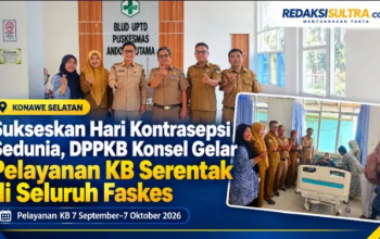 Sukseskan Hari Kontrasepsi Sedunia, DPPKB Konsel Gelar Pelayanan KB Serentak di Seluruh Faskes Konawe Selatan