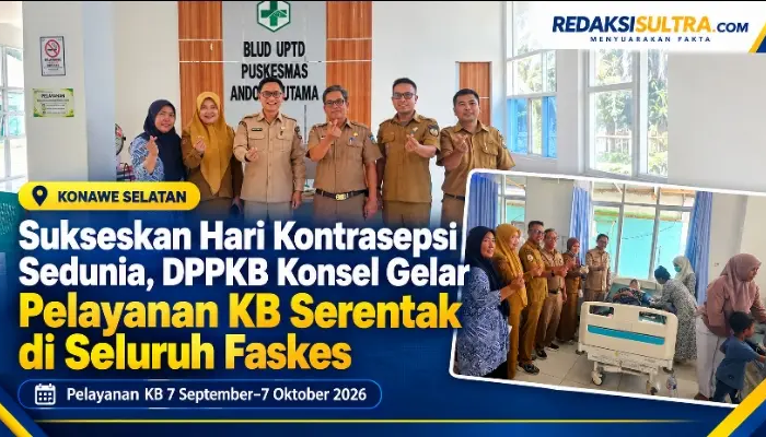 Sukseskan Hari Kontrasepsi Sedunia, DPPKB Konsel Gelar Pelayanan KB Serentak di Seluruh Faskes Konawe Selatan