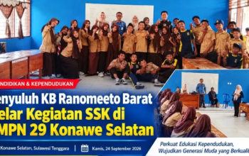 Penyuluh KB Ranomeeto Barat Gelar Kegiatan SSK di SMPN 29 Konawe Selatan