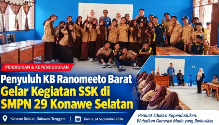Penyuluh KB Ranomeeto Barat Gelar Kegiatan SSK di SMPN 29 Konawe Selatan