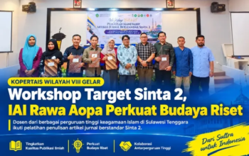 Kopertais Wilayah VIII Gelar Workshop Target Sinta 2, IAI Rawa Aopa jadi tuan rumah