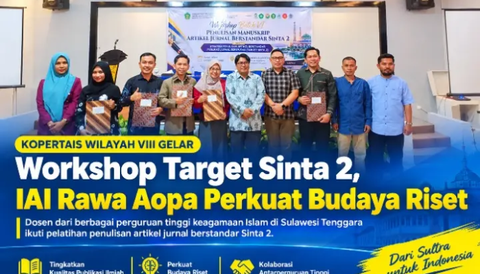 Kopertais Wilayah VIII Gelar Workshop Target Sinta 2, IAI Rawa Aopa jadi tuan rumah